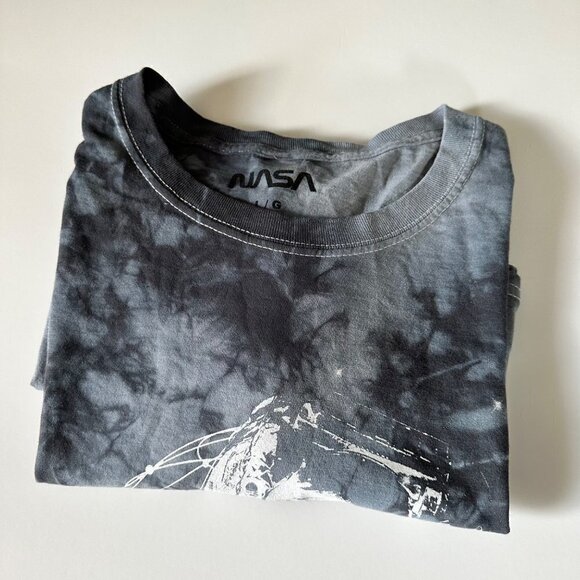 NASA Astronaut Space Shuttle Men's Tie Dye Grey Cotton T-Shirt Tee. Size Large - Picture 8 of 9